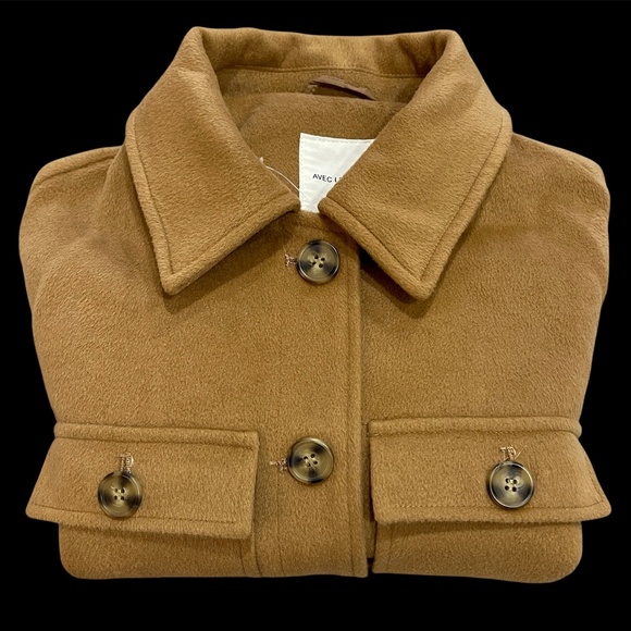 NEW Avec Les Filles Cropped Camel Jacket Medium Brown Autumn - Picture 8 of 8